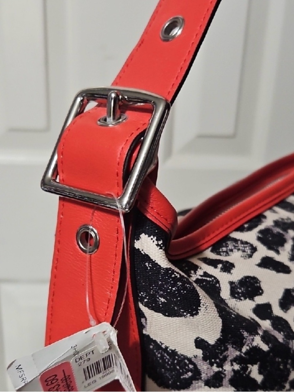 COACH Legacy Ocelot Black/White/Red Cheetah Hobo Shoulder Bag w/ Tassels (NWT) - Picture 8 of 11